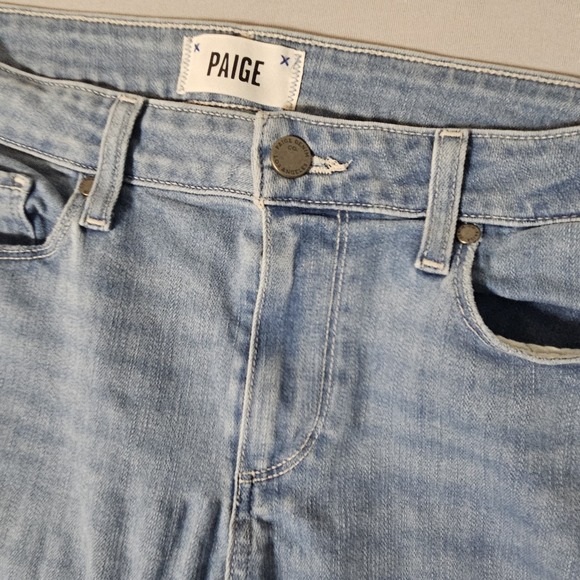 Paige Jeans Womens Size 31x31 Manhattan  Raw Hem Blue Denim Pants - Picture 4 of 11